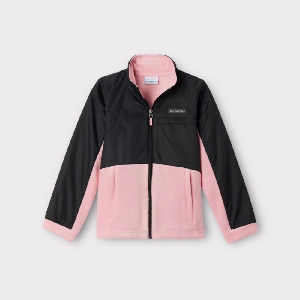 Columbia Overlay Black & Pink Fleece Jacket